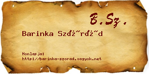 Barinka Szórád névjegykártya
